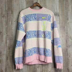 Nike Pastel Striped Sweatshirt. Mens Size Small.